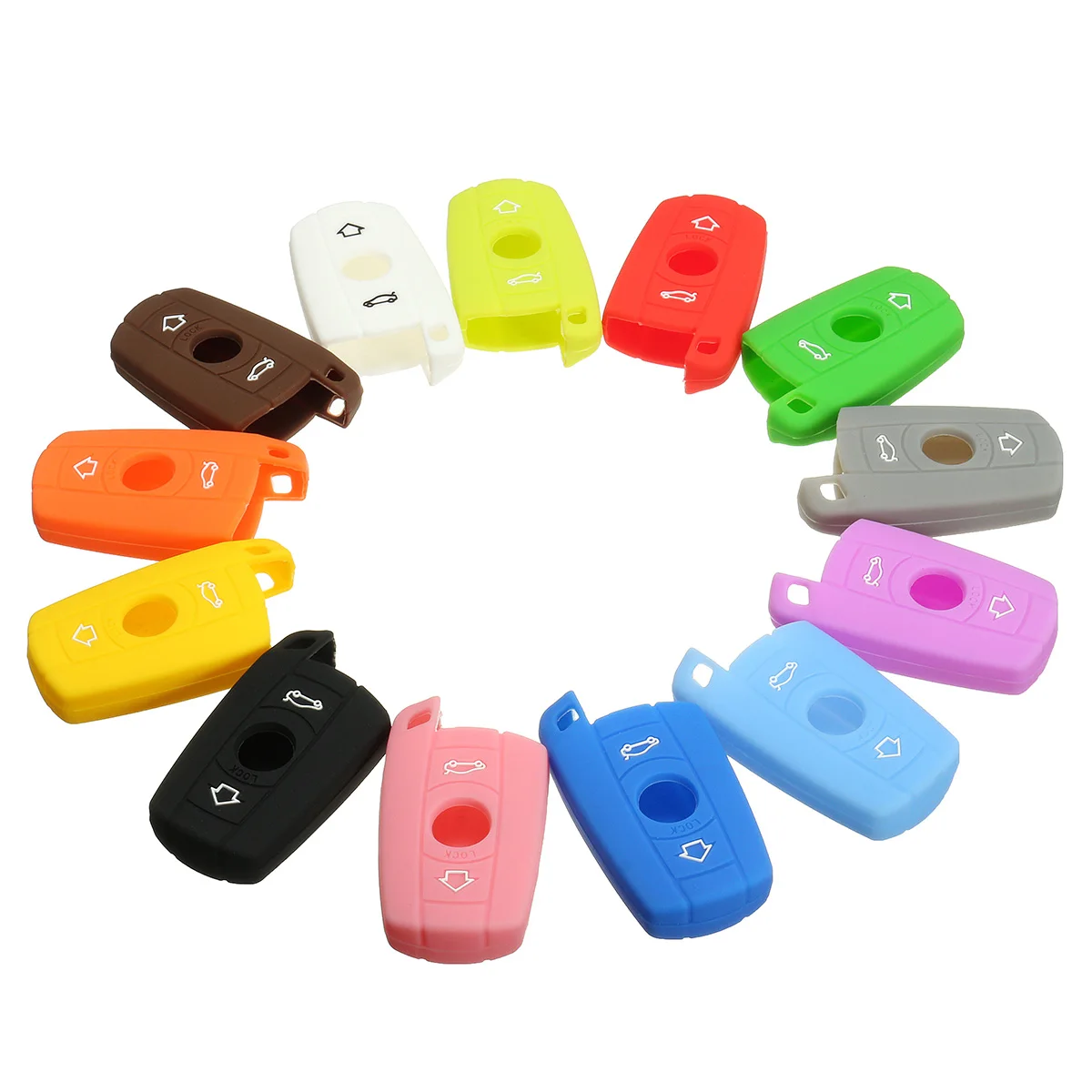 

Silicone 3 Button Remote Key Case Fob Cover For BMW 1 3 5 6 7 SERIES E90 E92 E93 70mm(L) x 39mm(W) x 14mm(H)