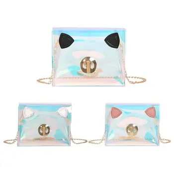 

Summer women Korea Beach Handbags Bright color Laser Transparent Platinum beach bags Women's shoulder bag