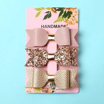 

3 Pcs/Set Mermaid Hairpin Gold Shiny Hairpin Leather Hairpins Princess Party Headdress Bow Multicolor