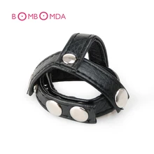 Ejaculation Delayed Adjustable Pu Leather Cock Rings Dildo Bondage Ring Sex Toys For Men Sex Penis Ring Chastity