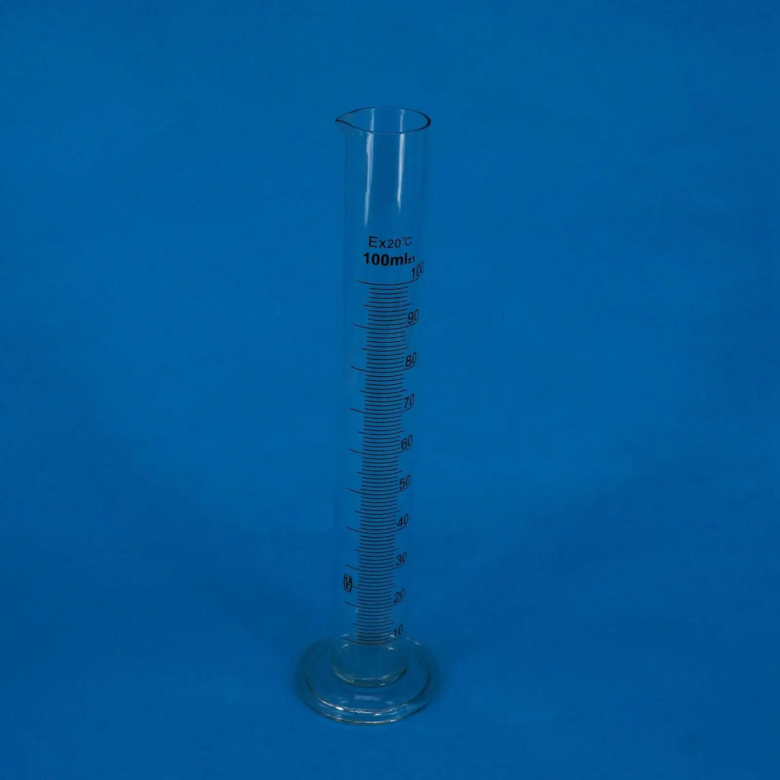 

100ml Lab Glass Graduated Measuring Cylinder 110mm Height With Spout Glassware