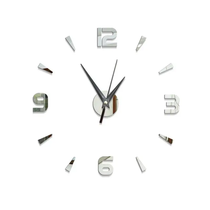 

Modern Large 3D Mirror Surface Wall Clock Sticker Home Office Room DIY Decor