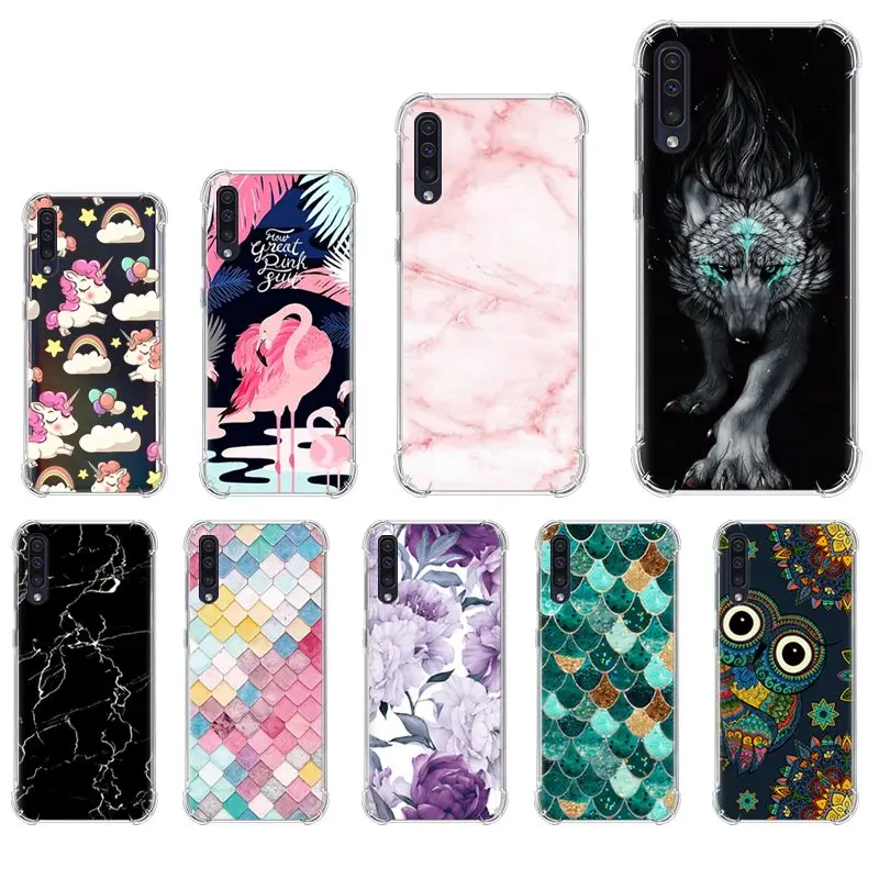 Чехол для телефона Samsung Galaxy A50 стильный дизайн цветной окрашенный чехол с защитой