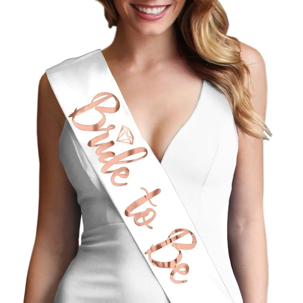 

Satin Bride to Be Sash with Diamond Ring Bachelorette Party Sash for Hen Party Wedding Bridal Shower Black with Gold Letter