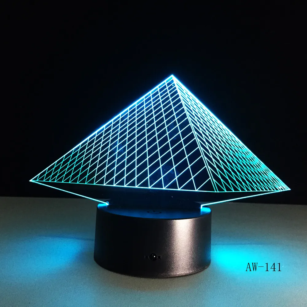 Egyptian Pyramids 7 Color Lamp 3D Visual Led Night Lights for Kids Touch USB Table Lampara Lampe Baby Sleeping Nightlight AW-141 | Освещение