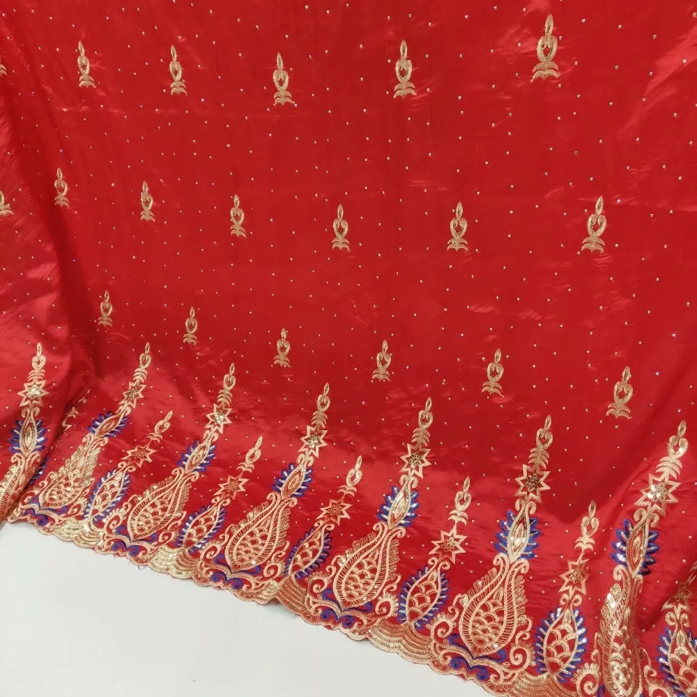 

african sequins george lace fabric with 2 yard french net lace blouse for nigerian lady dress 7yard/lot red