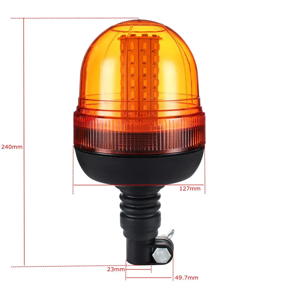  1Pcs 60LED 5730 Car LED Rotating Flashing Amber Beacon Flexible Warning Light 12V/24V For Tractor T