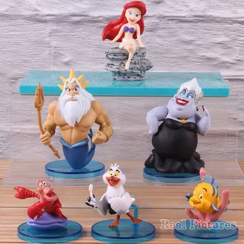 

6pcs/set MEGA World Collectabe Figure The Little Mermaid Characters Collectible Model Toy Ursula Flounder