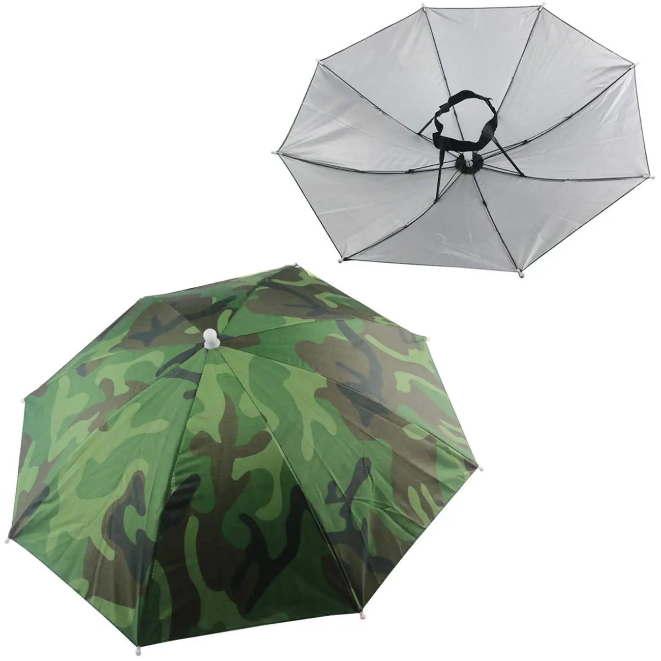 2PCS Umbrella Hat Headwear for Outdoor Fishing Gardening Beach