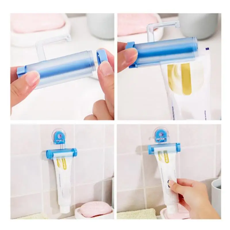 

Multi-function Creative Toothpaste Squeezer Sucker Hanging Rolling Tube Facial Cleanser Toothpaste Manual Dispenser Bathroom