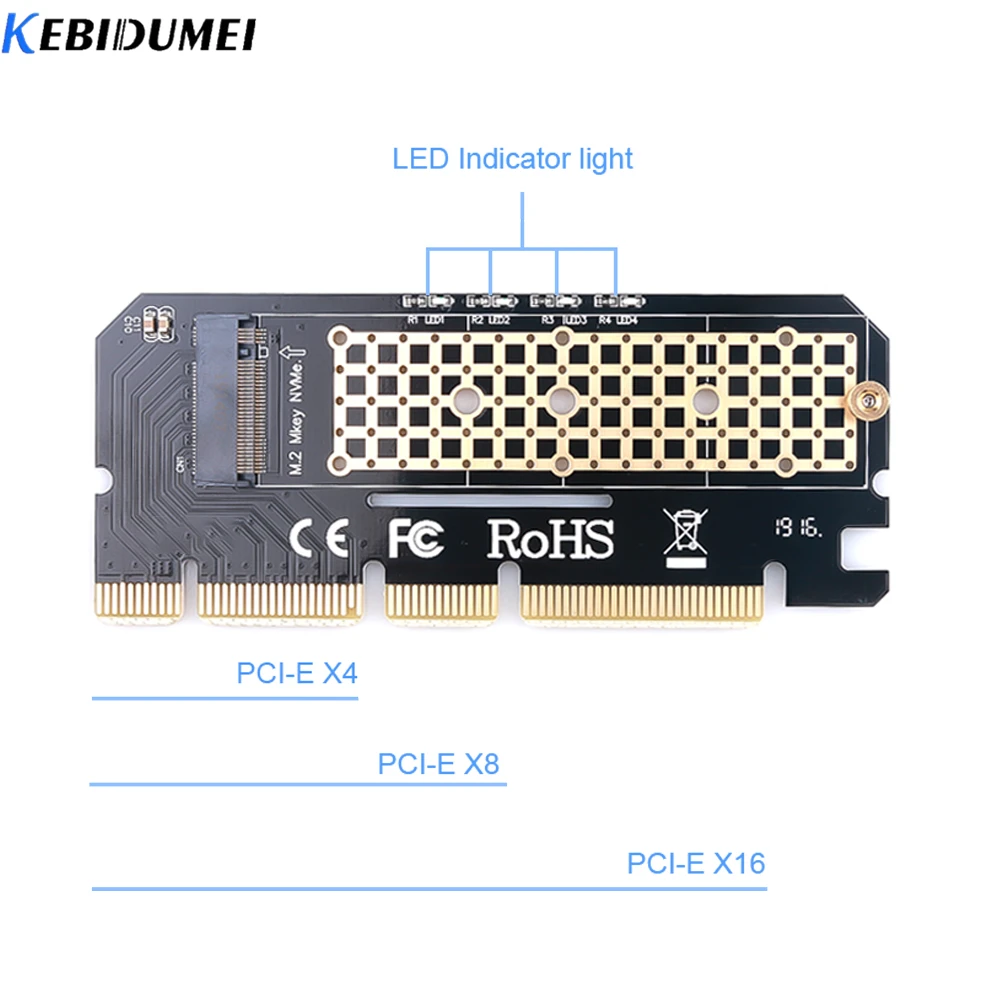 KEBIDUMEI Плата расширения для PCIE к M2/M.2 адаптер/PCI Express M.2 SSD PCIE адаптер M.2 NVME/M2 PCIE адаптер компьютера