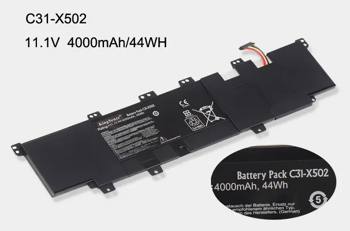 KingSener New C31-X502 Battery For ASUS VivoBook X502 X502c X502ca S500C S500CA PU500C PU500CA 11.1V 44WH Free 2 Years Warranty