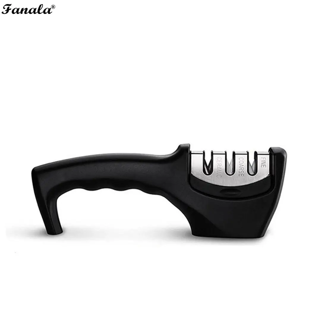 Professional Fine Coarse Ceramic Knife Sharpener Black Fine, Coarse
