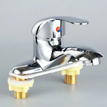 

New Double Couplet Basin Sink Tap Modern Bathroom Mono Mixer Single Handle Lever Basin Faucets