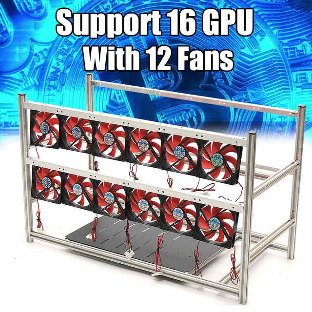 Special Price NEW Non-Stackable Open Air Mining Rig Frame Miner Case 12 LED Fan for 16 GPU ETC BTH Computer Mining Frame Server Chassis Special Price NEW Non-Stackable Open Air Mining Rig Frame Miner Case 12 LED Fan for 16 GPU ETC BTH Computer Mining Frame Server Chassis