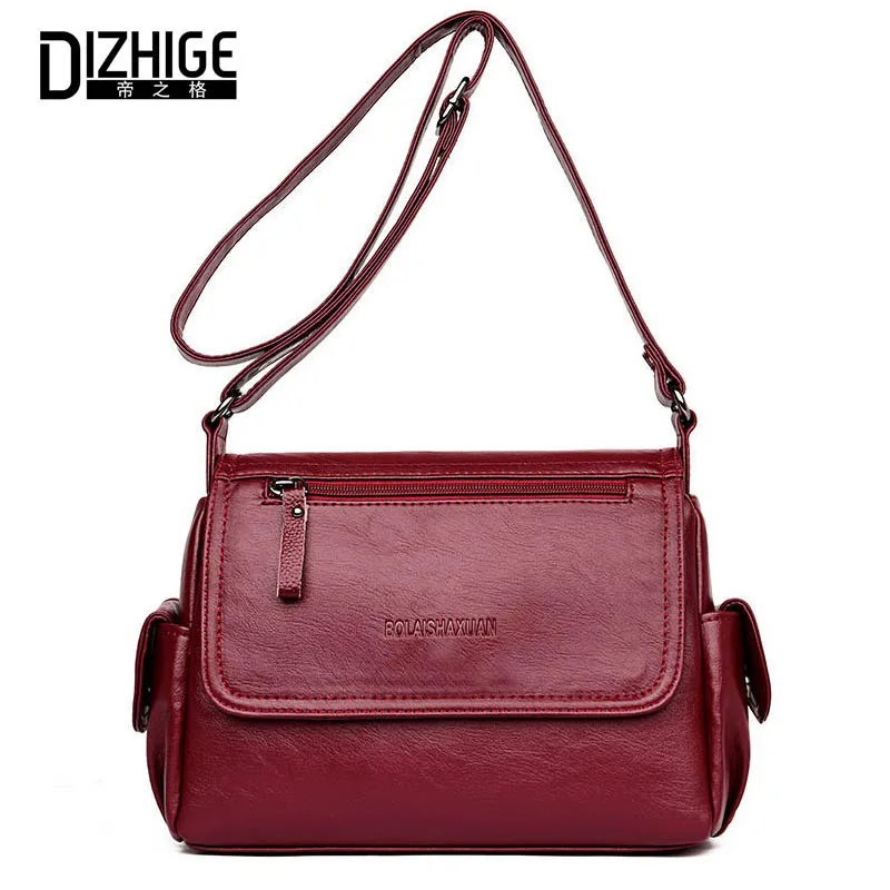 DIZHIGE Luxury Handbags Women Bags Leather Designer High Quality Female Vintage Crossbody Bags For Women Shoulder Flap Bags Sac