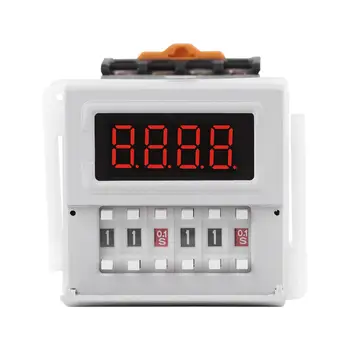 

AC/DC 24-240V Digital Timer Relay Cycle Time Timer Switch Delay 0.1S-99H ZYS48-S White