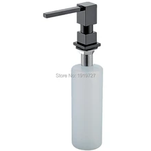 Newly Wholesale Promotion High Quality Square Style Pure Black/Brushed Nickel/Chrome/Gold Solid Brass Kitchen Soap Dispenser