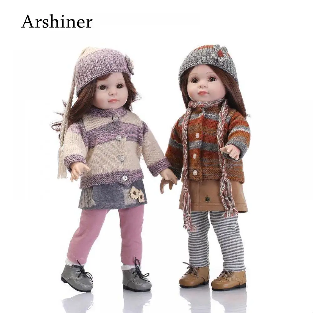 

NPK NEW 45CM silicone Girl Dolls Realistic Girl Doll Looking American Girl Princess Baby Dolls 18 Inch Safe for Kids Gift