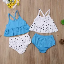 Для сестер большой Little Sister для девочек бикини Одежда для купания пляжный купальный костюм в горошек в принт