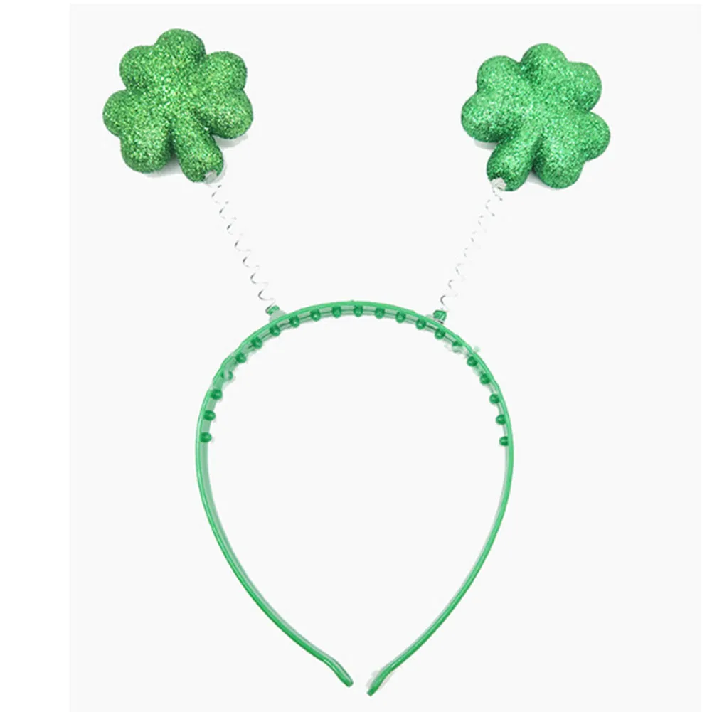 

10pcs Boys And Girls St.Patrick'S Day Costume Green Sharmrock Headband Hat Head Boppers
