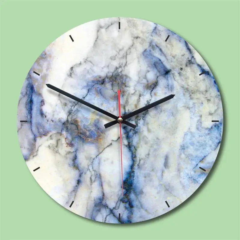

Marble Wall Clock Modern Minimalist Bedroom Art Clocks Personality Creative Living Room Fashion Wall Watch 3D DIY Decorations