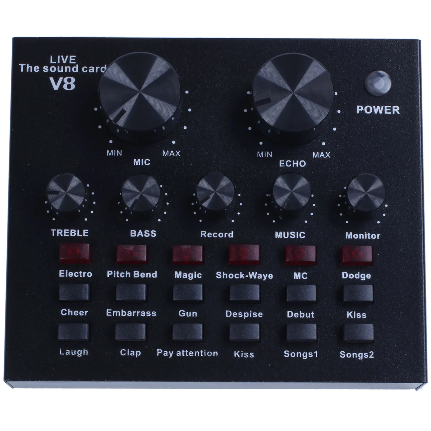

V8 Sound Card Audio Interface External Usb Live Broadcast Microphone Sound Card For Computer Pc Mobile Phones Singing And Reco