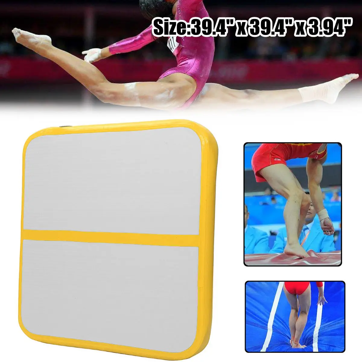 

100x100x10cm Air Track Roller Floor Home Training Inflatable Gymnastics Tumbling Yoga Mat GYM for Kids