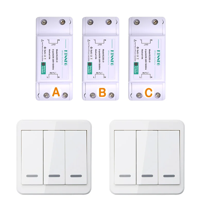 

5pcs/set Smart Home Light Switch Wireless Remote Control 220V with 86 RF Transmitter intelligent Gadgets Lamps TX Drop Shipping