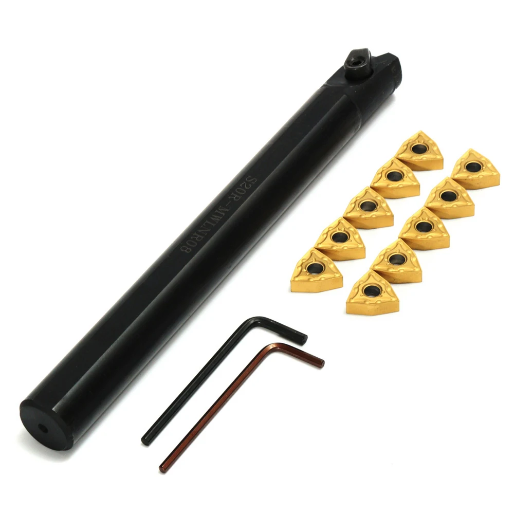 

S20R High-Quality 20mm Lathe Turning Tool Holder with 10Pcs WNMG0804 Blades and 2Pcs Spanners for Machine Tool