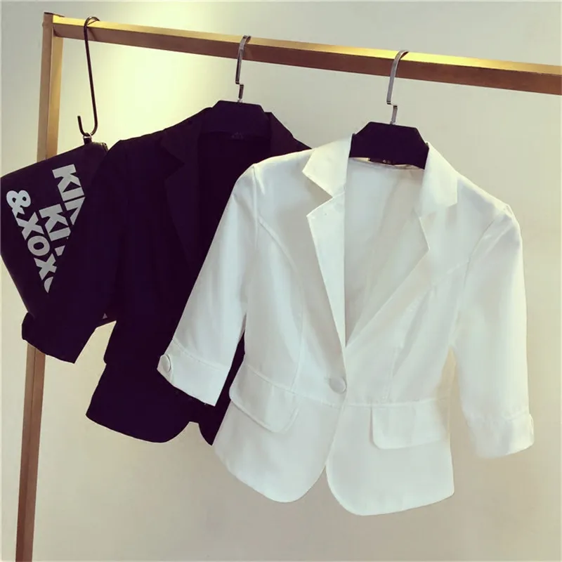 Female blazer outerwear 2020 spring and autumn women suit slim design women blazer white suit fashion jacket coat femme MZ697 photo