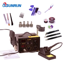 220 В/110 В Saike 852D++ 2 в 1 паяльная станция с горячим воздухом электрический утюг много подарков