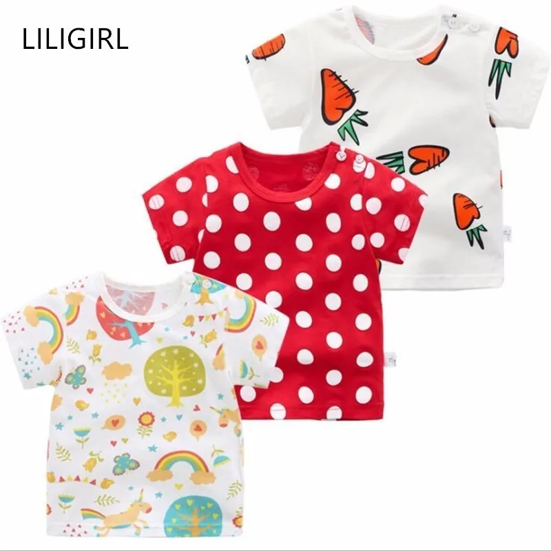 

LILIGIRL Baby Boys Mickey Cotton T-Shirt Unicorn for Girls Animal Print Tops Clothing Short-Sleeve Kids Summer Shirts Clothes