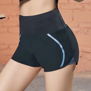Women's Sports Gym Yoga Shorts High-waist 2 In 1 Fitness Running Shorts Outdoor Workout Cycling Jogging Shorts With Liner 4