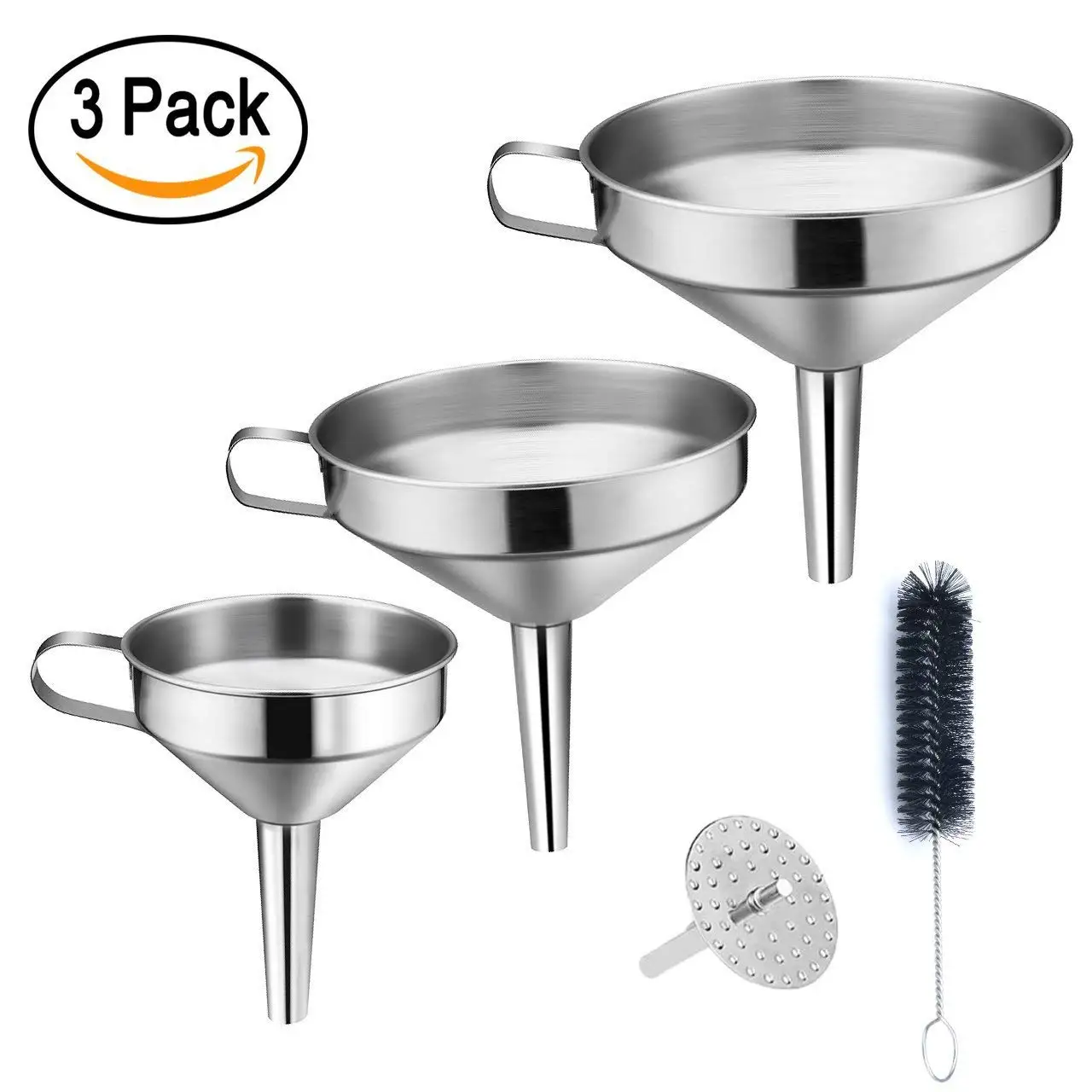 Stainless Steel 5 Piece Kitchen Strainer Funnel Set Stainless Steel