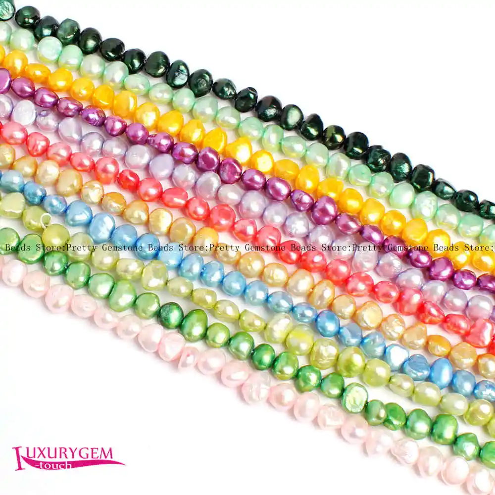 

6-7mm 15Color Natural Freshwater Pearl Irregular Shape DIY Beads Strand 14" Jewelry Making wj429