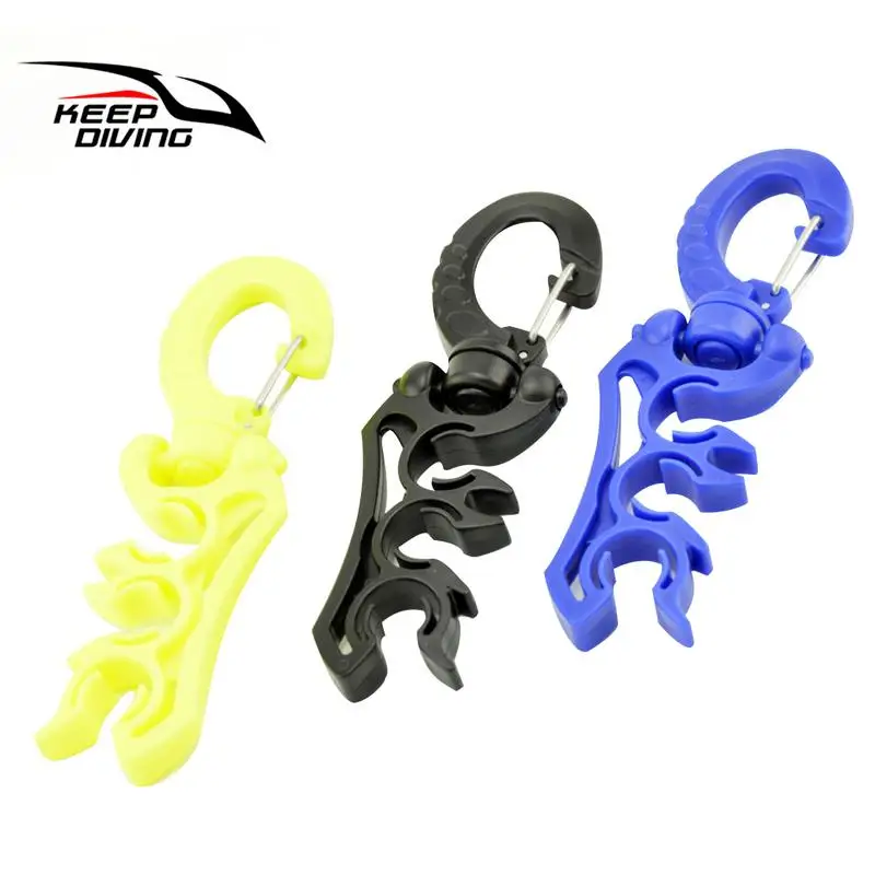 

KEEP DIVING Scuba Hose Hook For Spare Regulator Fixing Clamp BCD Pressure Pipe Clamp Clip Quick Breathing Regulator Shackle