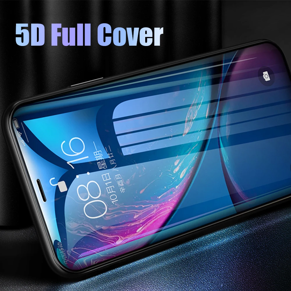 Закаленное стекло Hisomone 5D для iPhone Xs Max Xr защита экрана полное покрытие Защитное 7 8 6