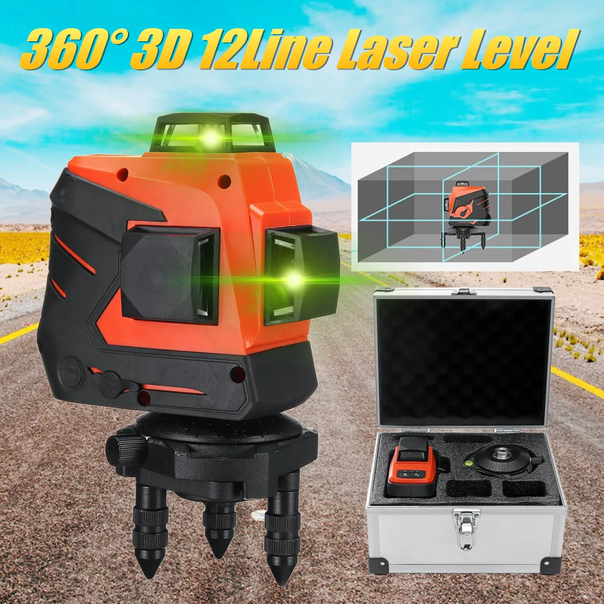 

12Lines 3D Laser Level Self-Leveling 360 Rotary Horizontal And Vertical Cross Super Powerful Green Laser Beam Line