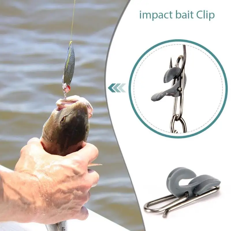 

10pcs/SET Stainless Steel Impact Bait Clip Fishing Hook Decoupling Accessories