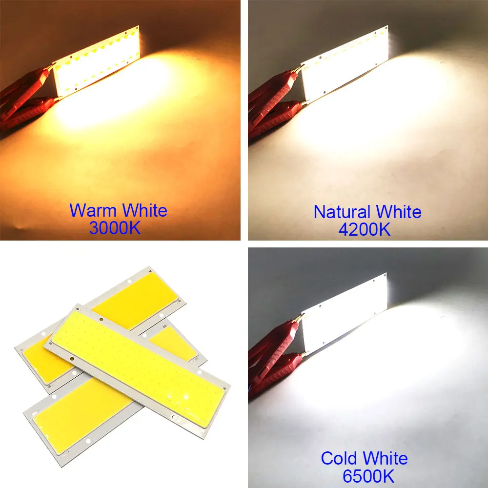 140x50mm LED Panel Light with Dimmer Warm Natural Cold White Dimmable 20W 12V DC COB LED Lamp for Indoor Lighting Car Bulbs DIY 6
