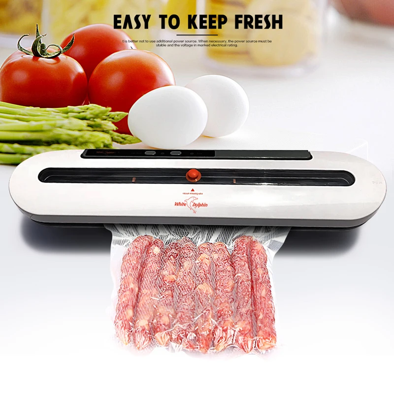 

Household Vacuum Food Sealer For Kitchen Food Fresh Long Keeping Automatic Vacuum Sealer Packaging Machine Including 10pcs Bags
