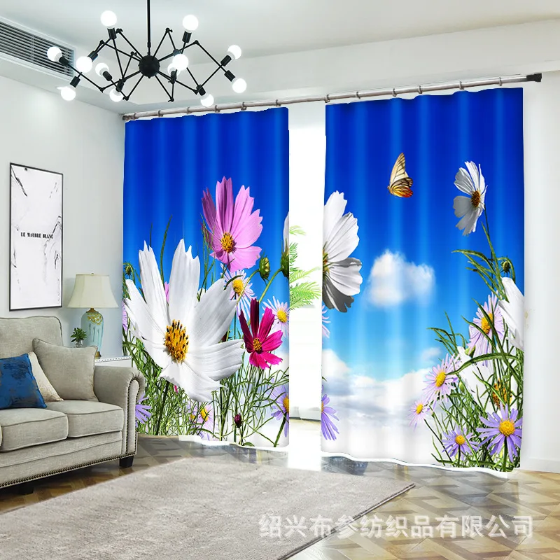 

plant 1set Digital print blackout curtains for window treatment blinds finished drapes window curtains Living room bedroom CU197