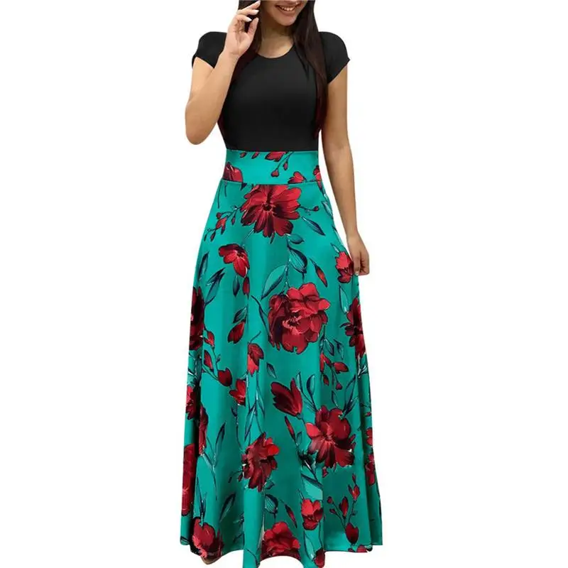 MISS M Boho Женское Платье макси с цветочным рисунком летнее пляжное платье модное