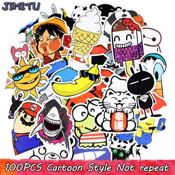 

100pcs Mixed Cartoon Style Anime Funny Stickers Kid's Toy JDM Sticker for DIY Laptop Skateboard Travel Case Motorcycle Sticker