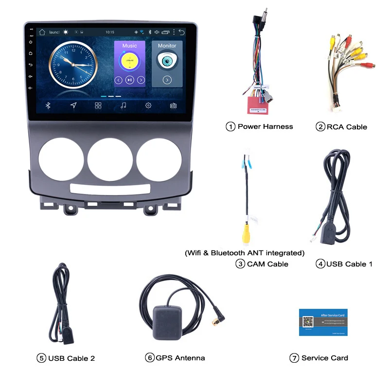 Android 8,1 Radio del coche reproductor de DVD para Mazda 5 2005-2010 GPS Glonass navegación Audio Video SWC