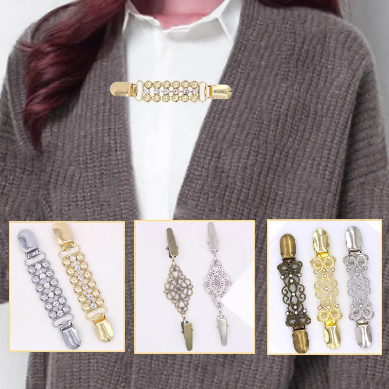 

LNRRABC Vintage Cardigan Clip for Women Sweater Blouse Shawl Clips Shirt Collar Retro Duck Clip Clasps Shawl Brooch Charm Gift