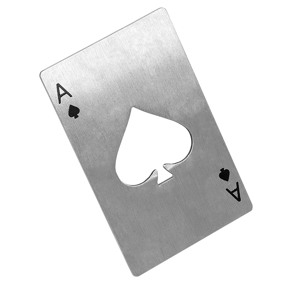 Poker Spades открывалка для бутылок из нержавеющей стали кухонные аксессуары Размер кредитной карты Сода крышка бутылки Бар инструменты