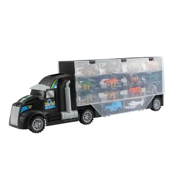 

Kids Expandable Animal Dinosaur Transporter Children Double-sided Transport Truck Toy Baby Boxed Dinosaur Model Trailer Cars