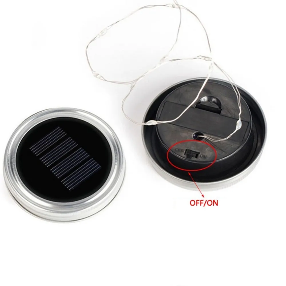 Солнечный Mason Jar Light 20Led водонепроницаемый IP65 стеклянный подвесной фонарь